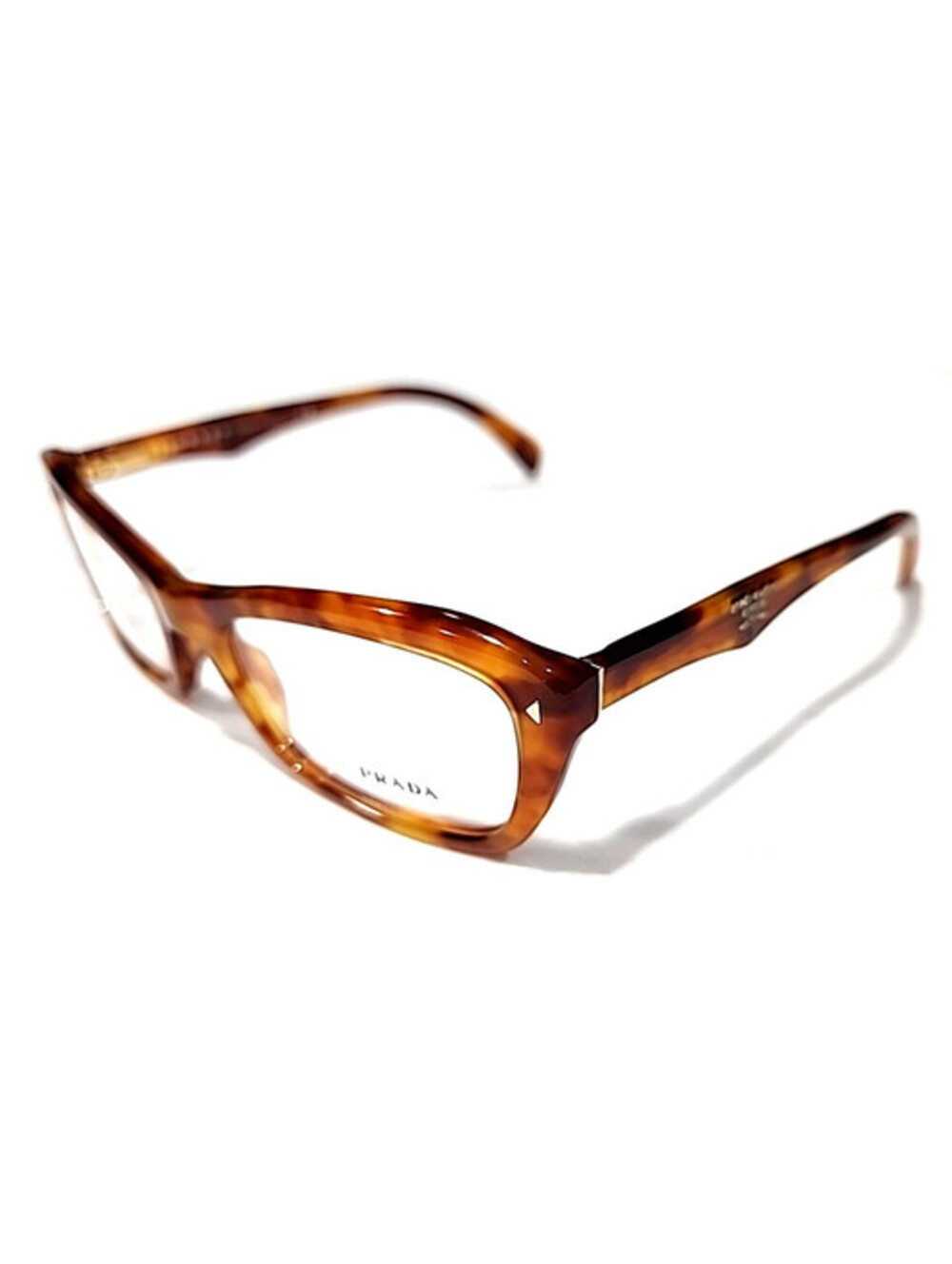 PRADA VPR16N 4BW-101 Tortoise Rectangular Eyeglasses 55-18 135 Case Box Cloth